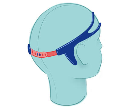 Sketch of a headset for treating ADHD in children without the use of drugs