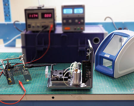 Internal view of PSA testing device
