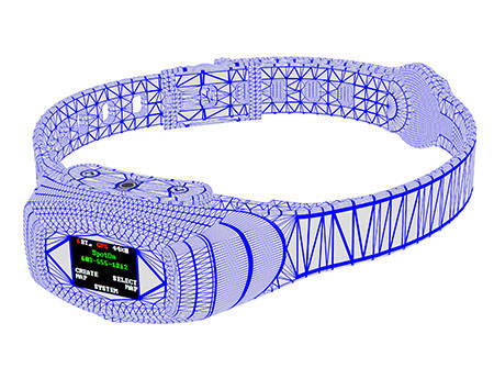Screen shot of the surface geometry for a smart dog-collar with built in GPS tracking